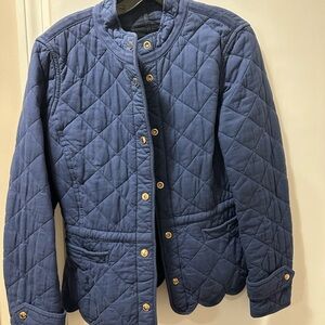 Burberry Quilted Blue Jacket with Gold Buttons
